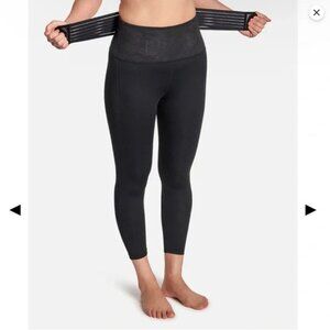 TOMMIE COPPER Adjustable Back Support Ankle Length Leggings XL Black